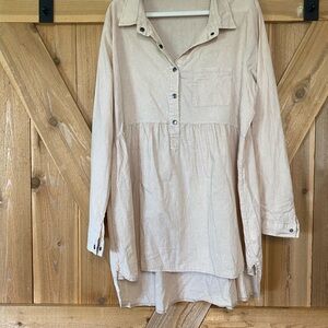 Long sleeves Light pink Shirt Women Size XL super elegant and comfortable Preppy